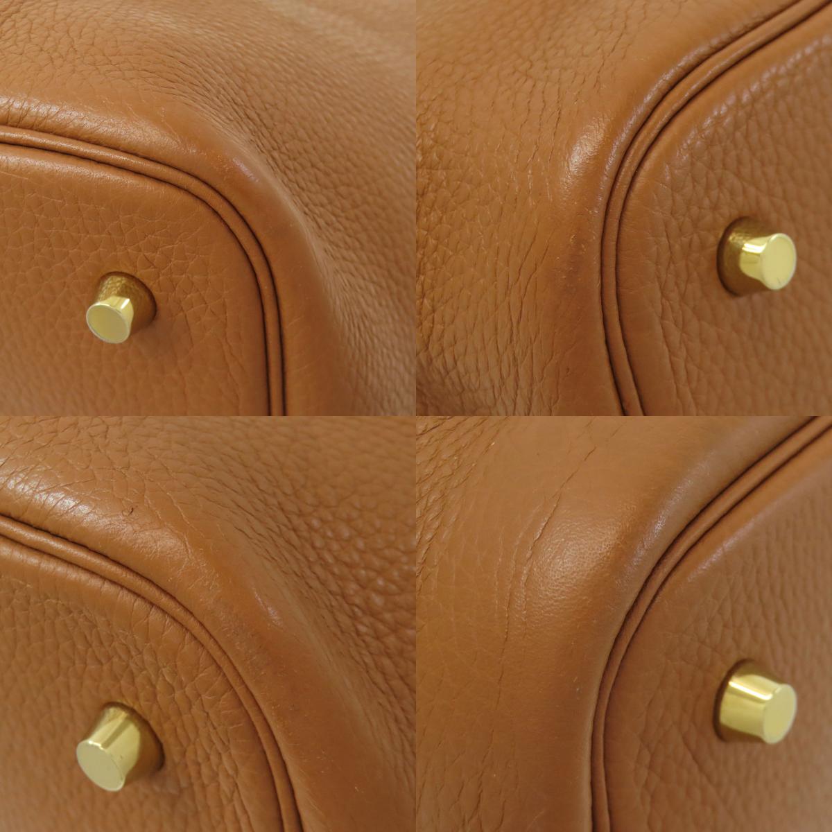 HERMES Picotin Lock MM Gold GoldHardware Handbag Taurillon Clemence Ladies [Used]