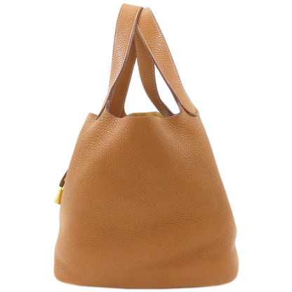 HERMES Picotin Lock MM Gold GoldHardware Handbag Taurillon Clemence Ladies [Used]