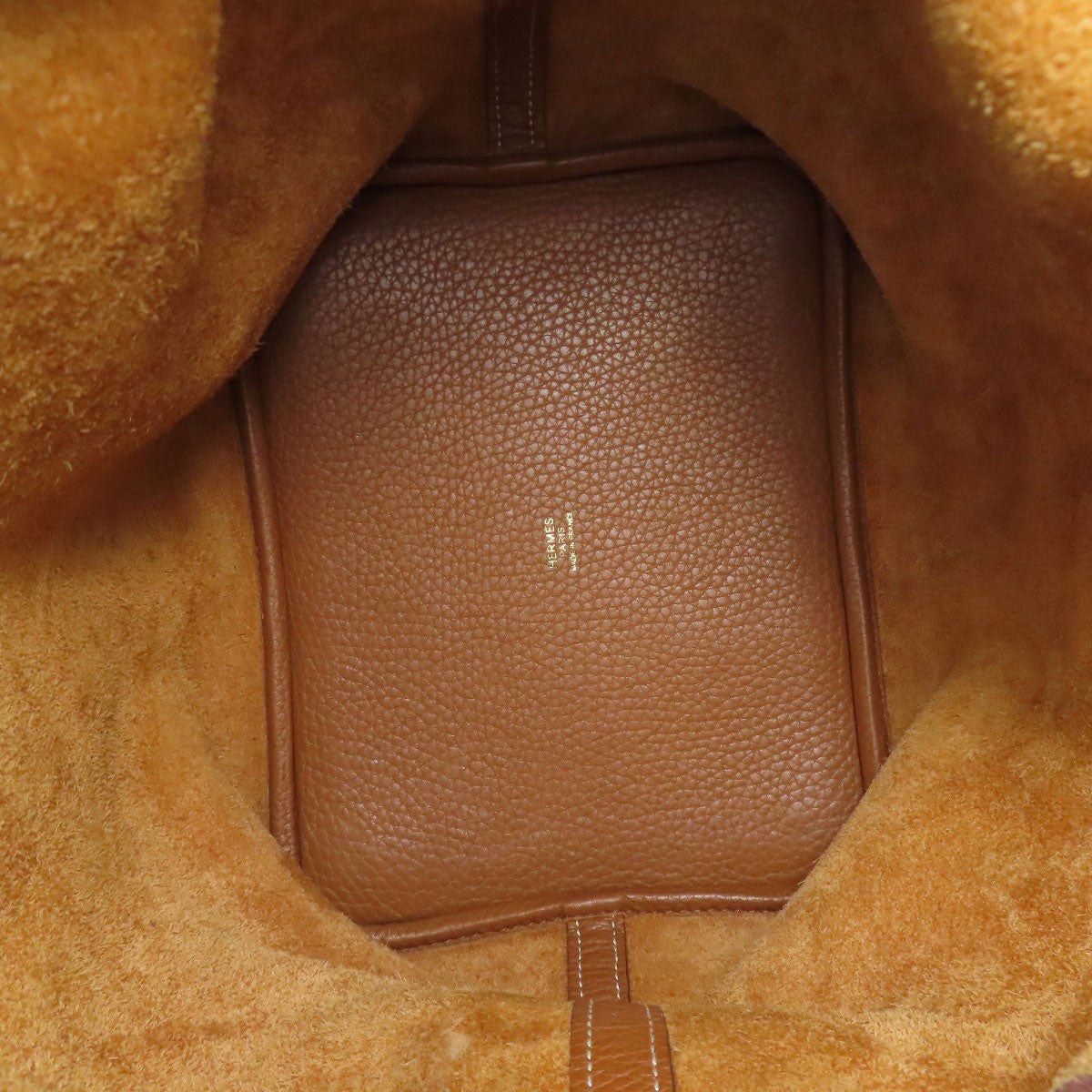 HERMES Picotin Lock MM Gold GoldHardware Handbag Taurillon Clemence Ladies [Used]
