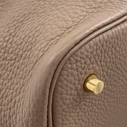HERMES Picotin Lock MM Etoupe GoldHardware Handbag Taurillon Clemence Ladies [Used]