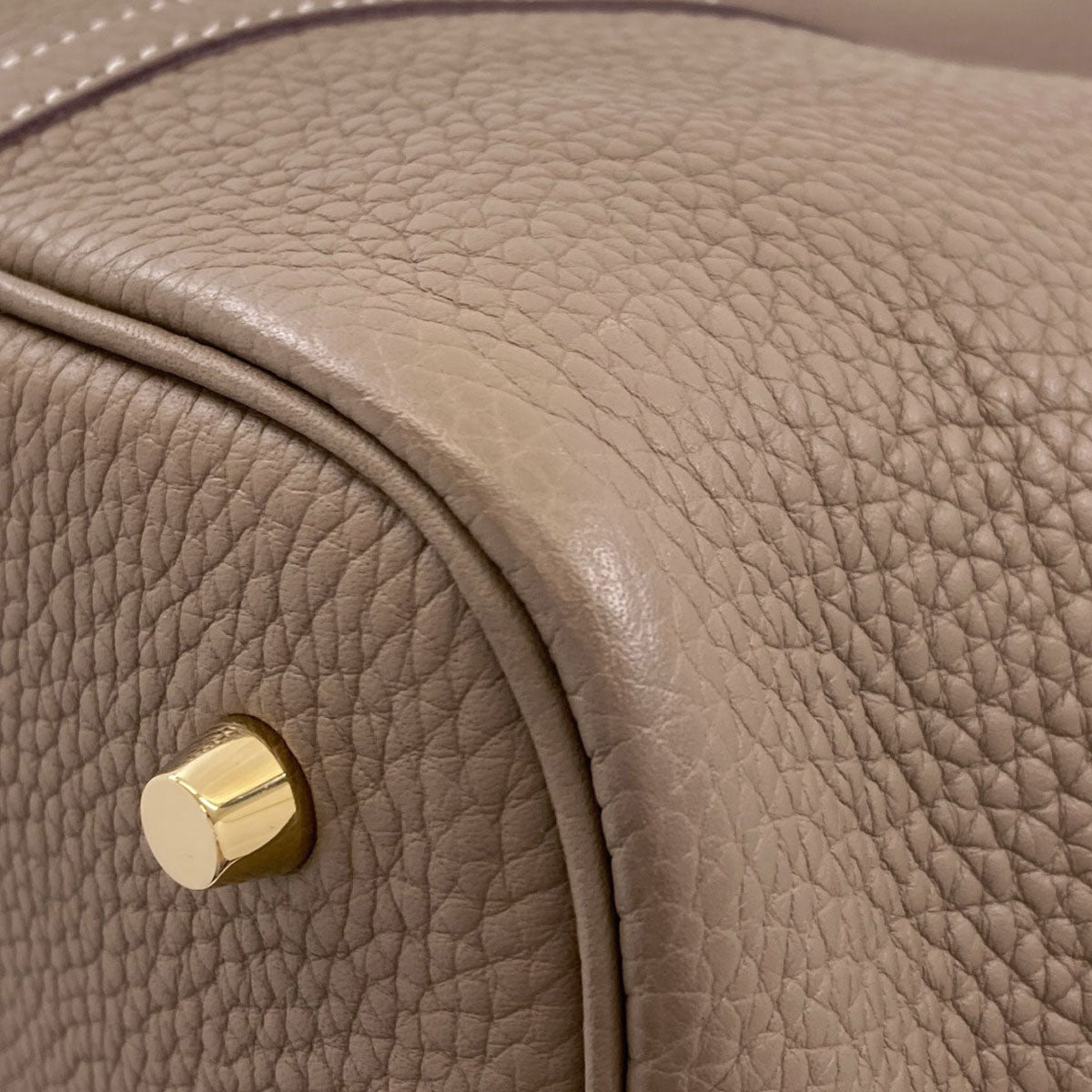 HERMES Picotin Lock MM Etoupe GoldHardware Handbag Taurillon Clemence Ladies [Used]