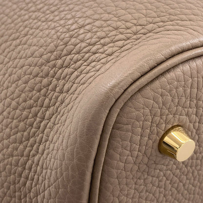 HERMES Picotin Lock MM Etoupe GoldHardware Handbag Taurillon Clemence Ladies [Used]
