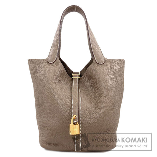 HERMES Picotin Lock MM Etoupe GoldHardware Handbag Taurillon Clemence Ladies [Used]