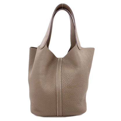 HERMES Picotin Lock MM Etoupe GoldHardware Handbag Taurillon Clemence Ladies [Used]