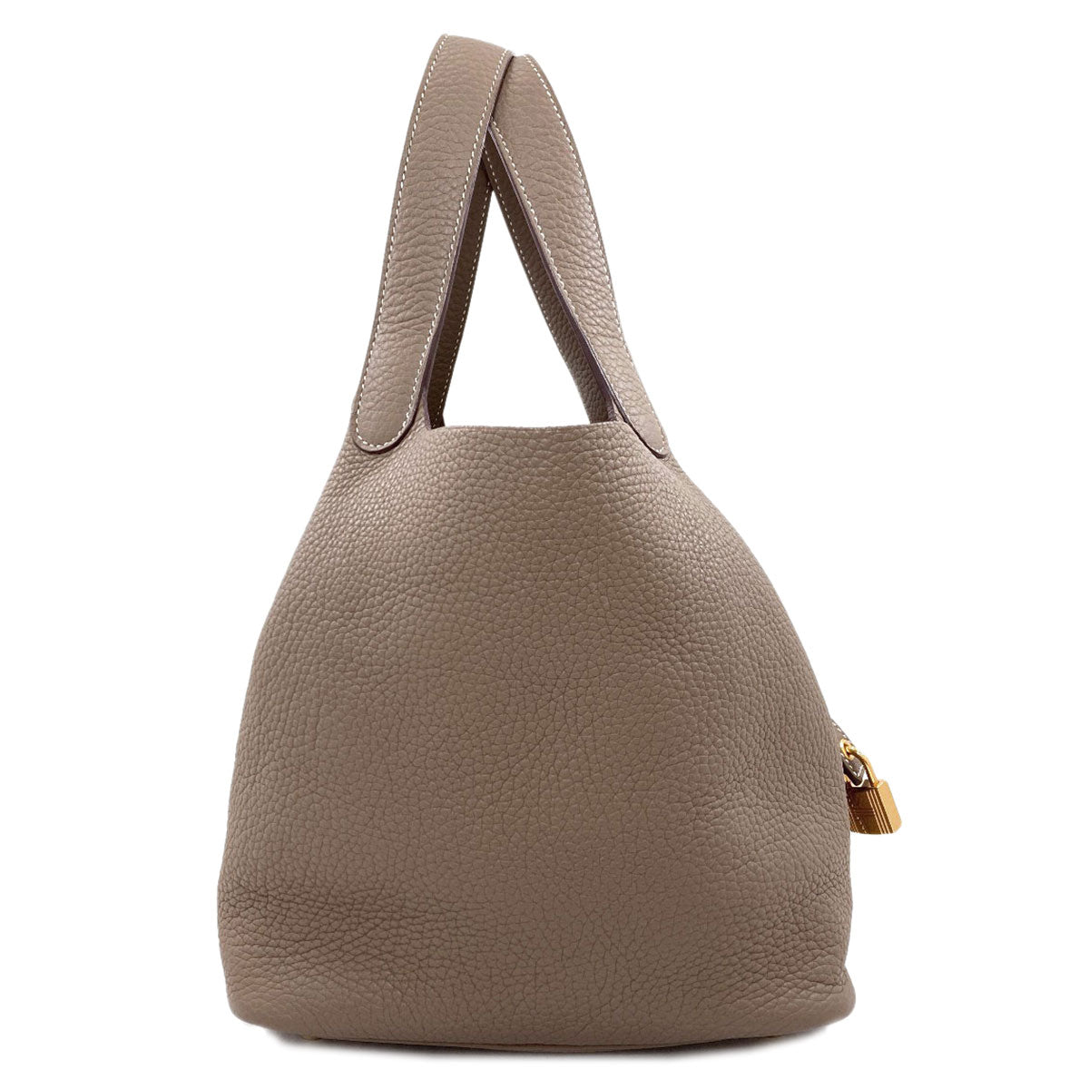 HERMES Picotin Lock MM Etoupe GoldHardware Handbag Taurillon Clemence Ladies [Used]