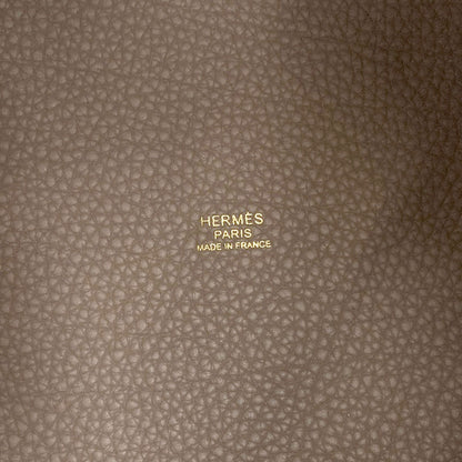 HERMES Picotin Lock MM Etoupe GoldHardware Handbag Taurillon Clemence Ladies [Used]