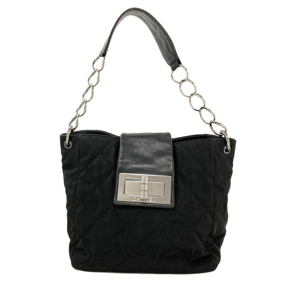 CHANEL Matelasse one belt SilverHardware Shoulder Bag Nylon CalfLadies [Used]