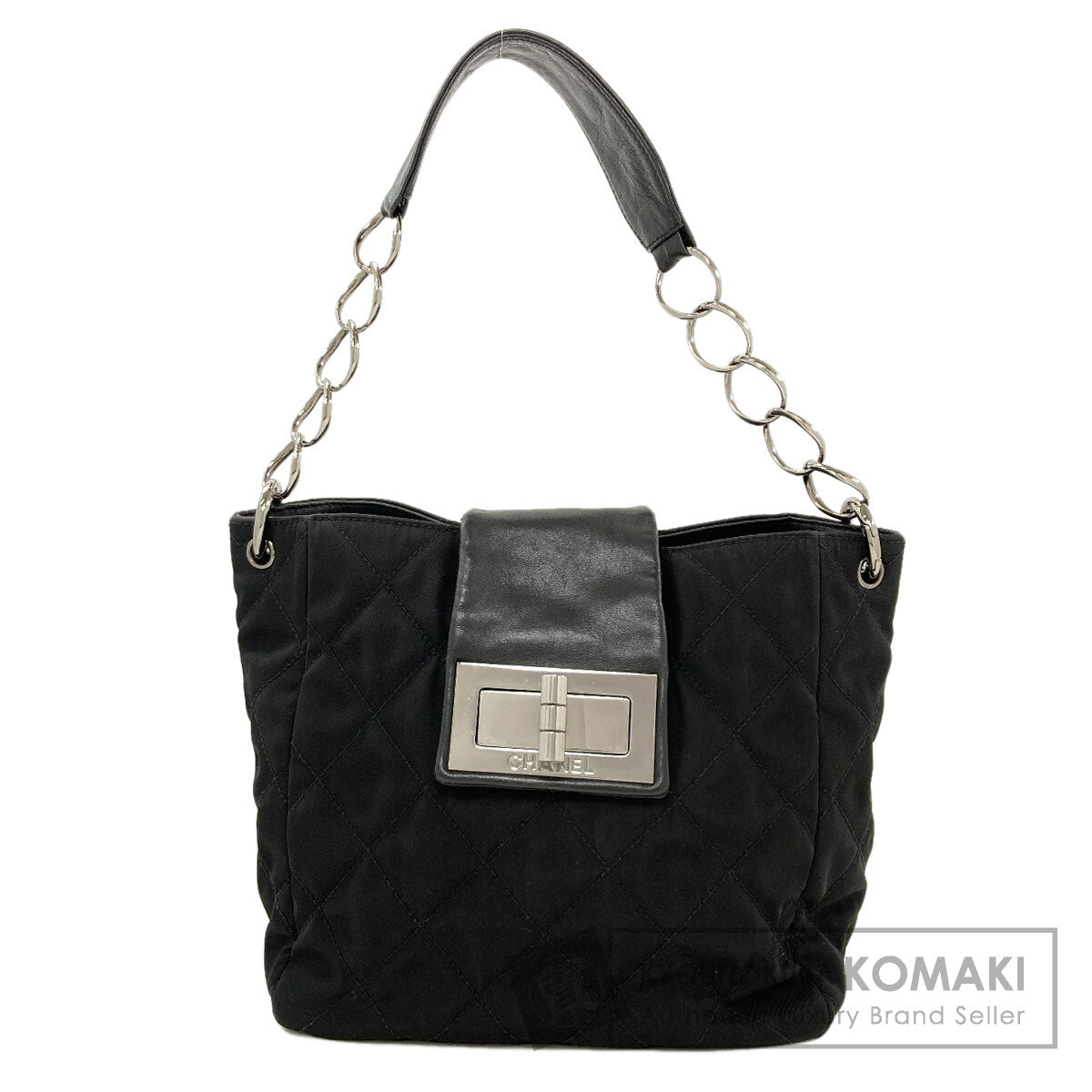 CHANEL Matelasse one belt SilverHardware Shoulder Bag Nylon CalfLadies [Used]