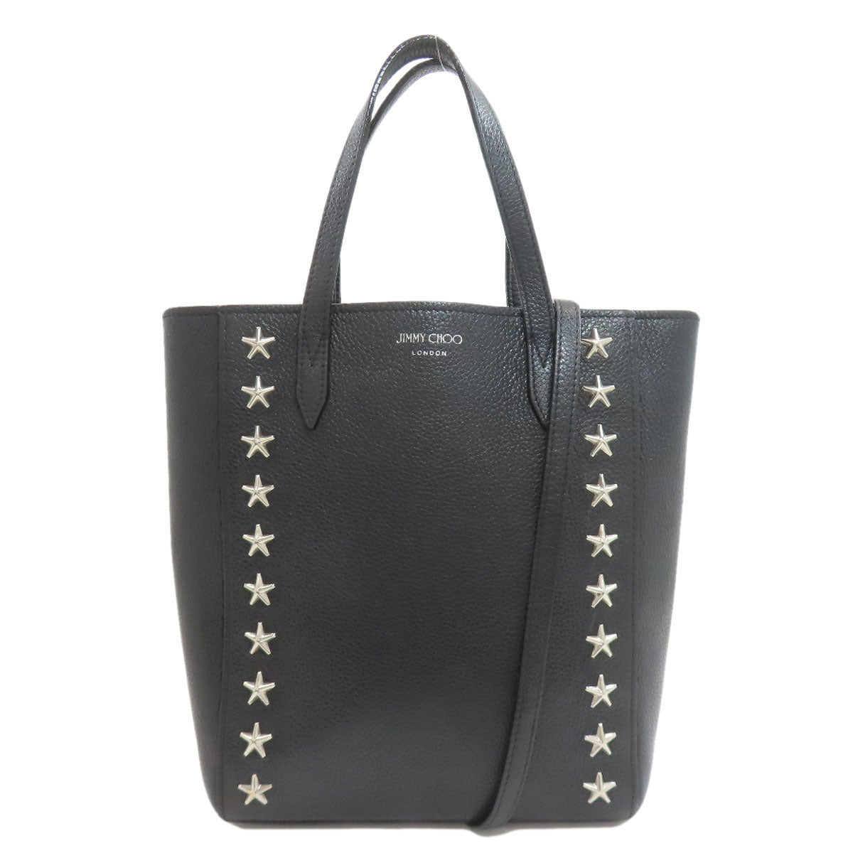 Jimmy Choo Studs star motif 2WAY Tote Bag Leather Ladies [Used]