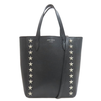 Jimmy Choo Studs star motif 2WAY Tote Bag Leather Ladies [Used]