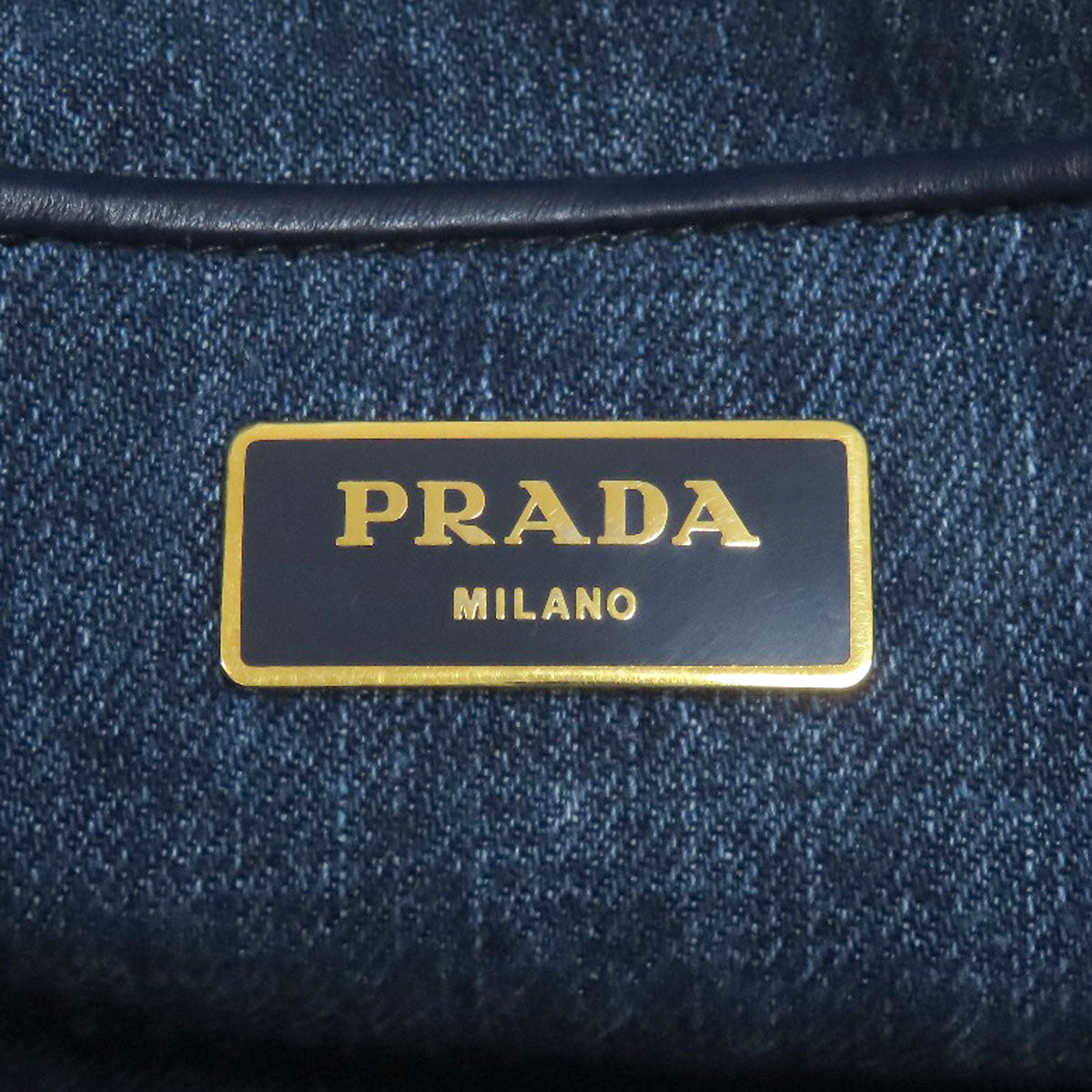 PRADA B1872B Canapa Handbag Denim Ladies [Used]