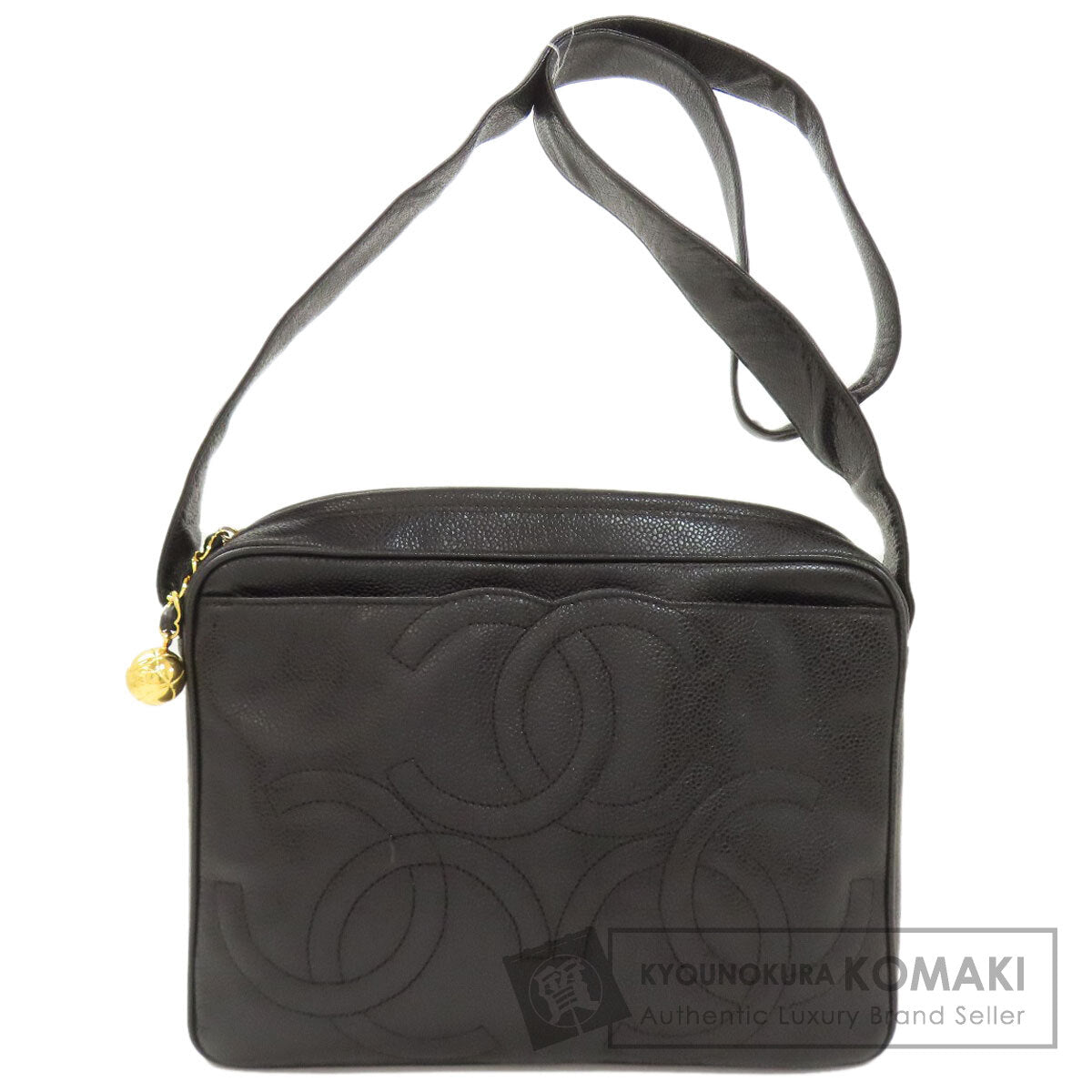 CHANEL Triple COCO Mark Gold Hardware Shoulder Bag Grained Calfskin Skin Ladies [Used]