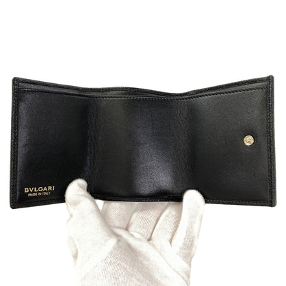 BVLGARI BVLGARI BVLGARI clip Tri-fold wallet (with Coin Pocket) Leather Ladies [Used]