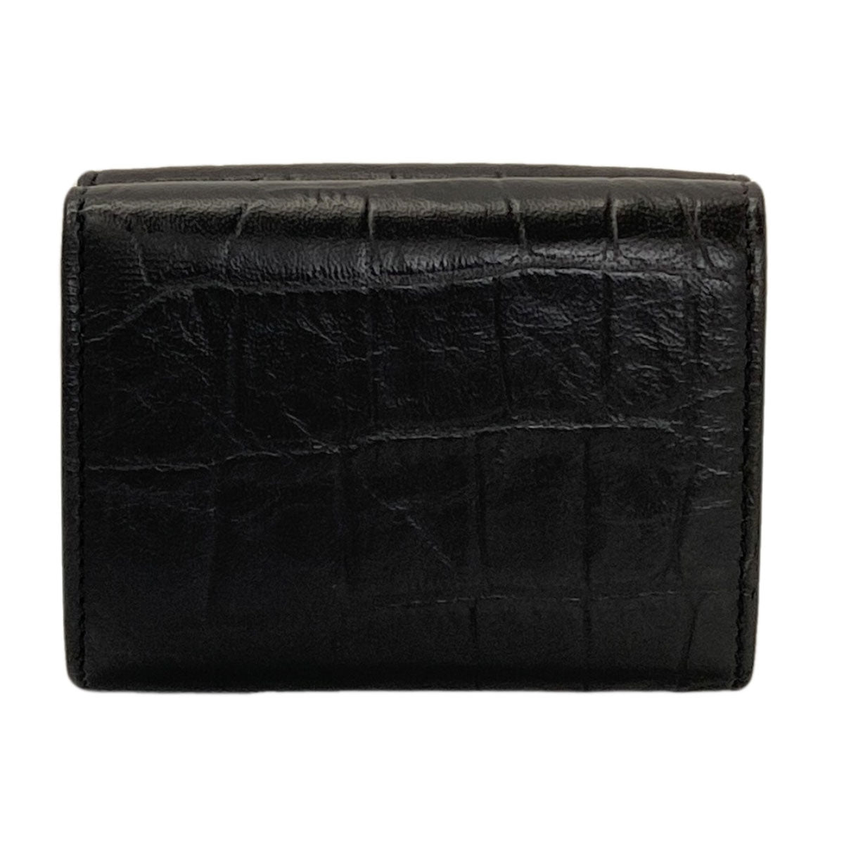 SAINT LAURENT Embossed logo Bifold Wallet with Coin Pocket Leather Ladies [Used]