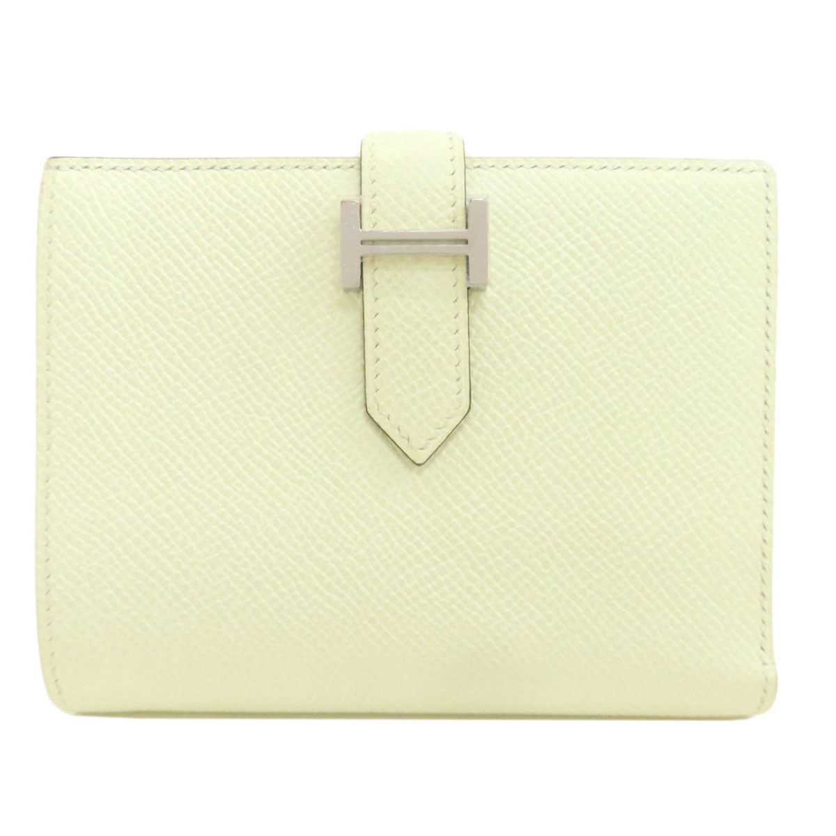 HERMES Bearn Compact Veil Fizz SilverHardware Bifold Wallet with Coin Pocket Epsom Ladies [Used]
