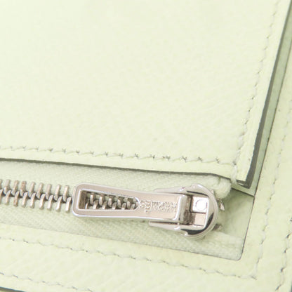HERMES Bearn Compact Veil Fizz SilverHardware Bifold Wallet with Coin Pocket Epsom Ladies [Used]