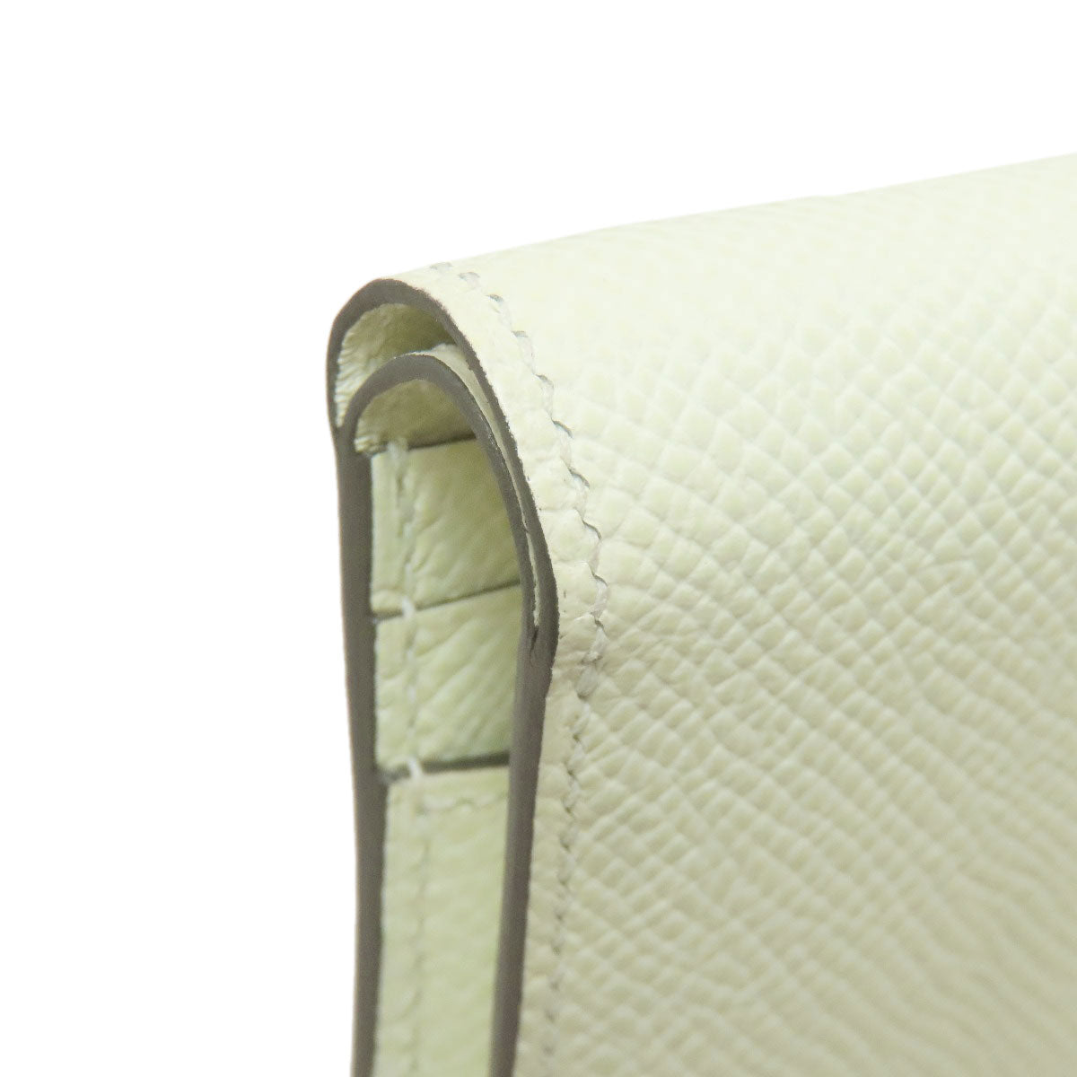 HERMES Bearn Compact Veil Fizz SilverHardware Bifold Wallet with Coin Pocket Epsom Ladies [Used]