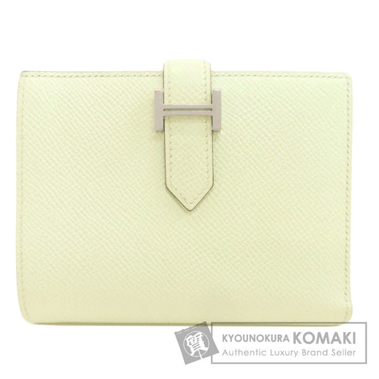 HERMES Bearn Compact Veil Fizz SilverHardware Bifold Wallet with Coin Pocket Epsom Ladies [Used]