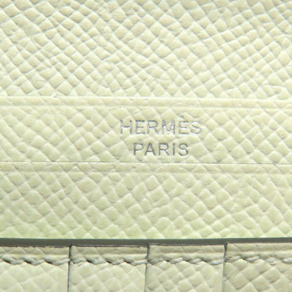 HERMES Bearn Compact Veil Fizz SilverHardware Bifold Wallet with Coin Pocket Epsom Ladies [Used]