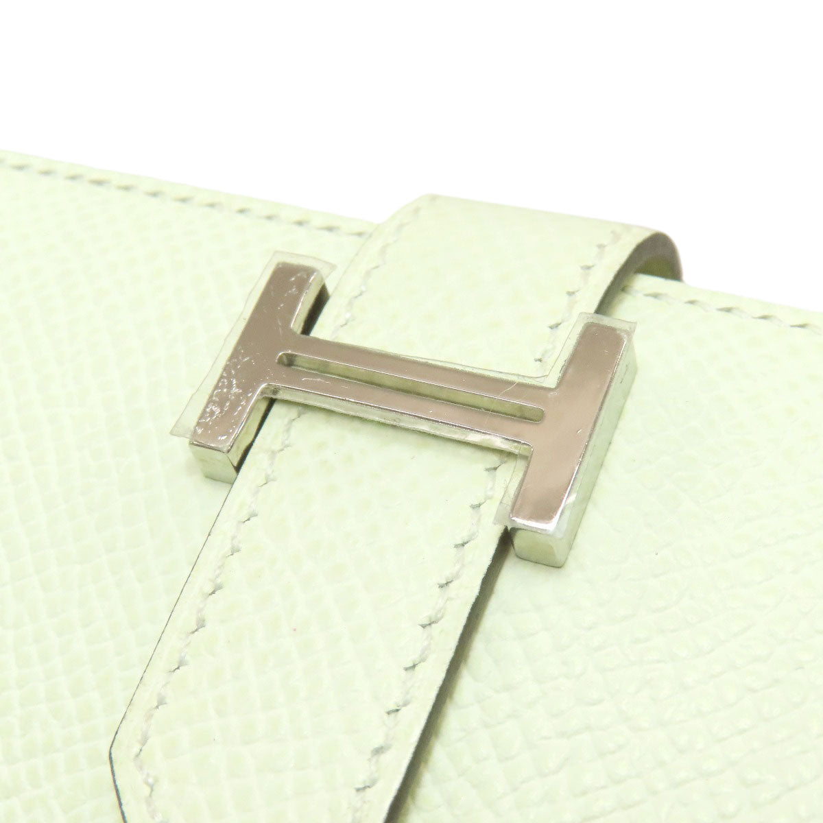 HERMES Bearn Compact Veil Fizz SilverHardware Bifold Wallet with Coin Pocket Epsom Ladies [Used]