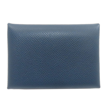 HERMES Calvi Duo Verso SilverHardware Card Case Calf Ladies [Used]