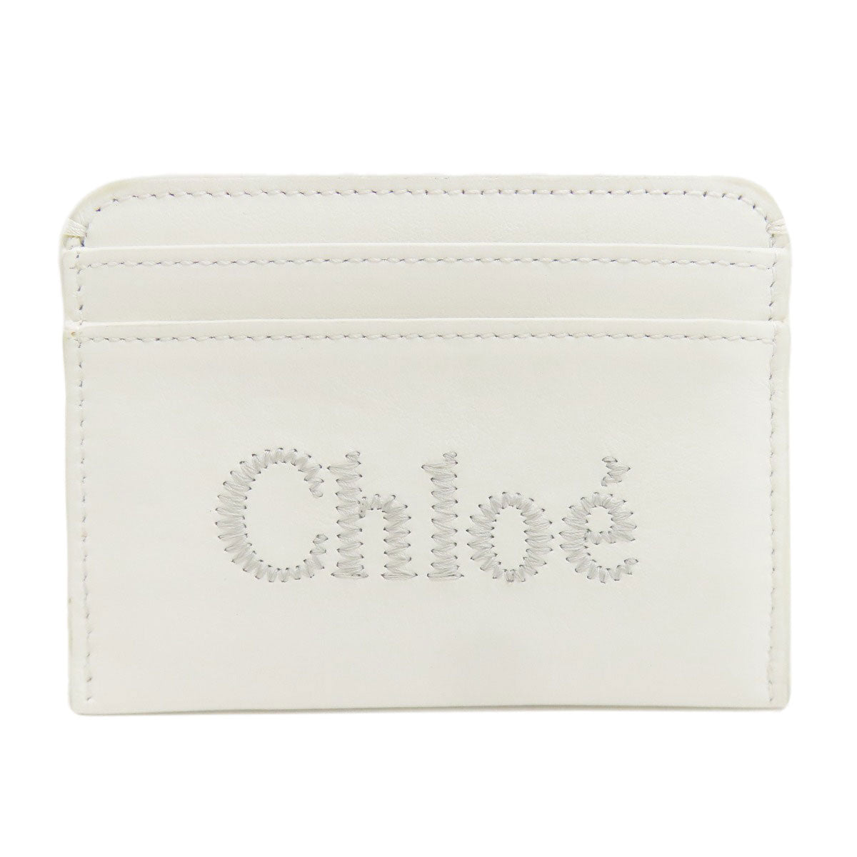 CHLOE logo Card Case Leather Ladies [Used]