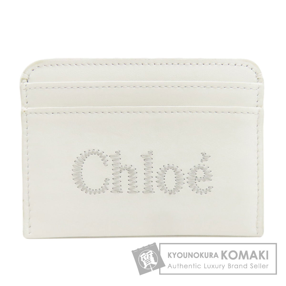 CHLOE logo Card Case Leather Ladies [Used]