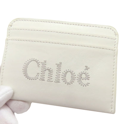 CHLOE logo Card Case Leather Ladies [Used]