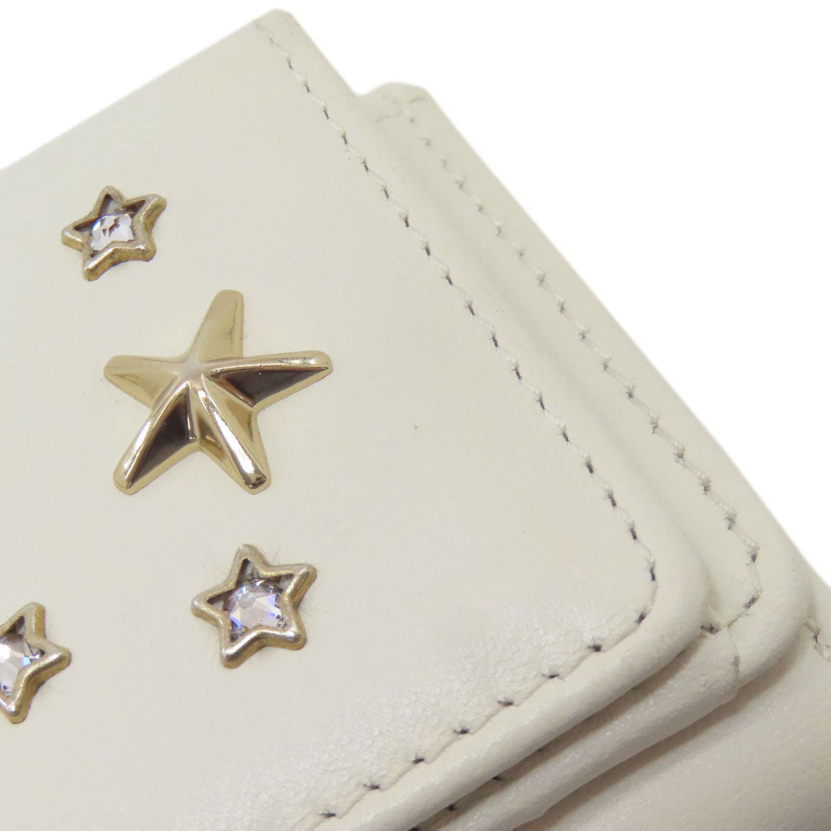 Jimmy Choo Star motif studs Tri-fold wallet (with Coin Pocket) Leather Ladies [Used]