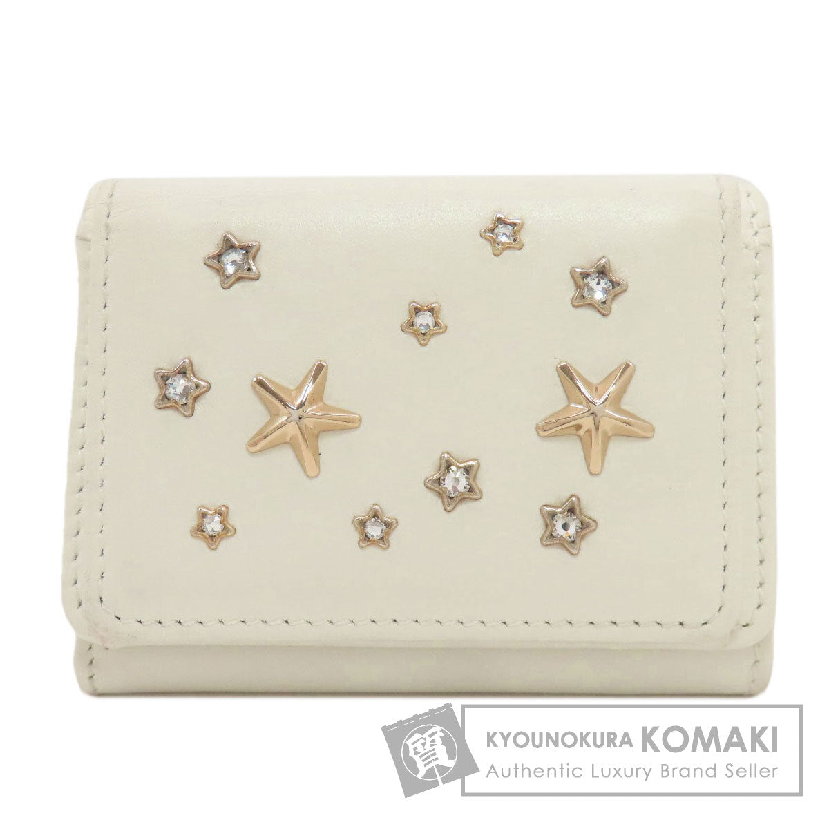 Jimmy Choo Star motif studs Tri-fold wallet (with Coin Pocket) Leather Ladies [Used]