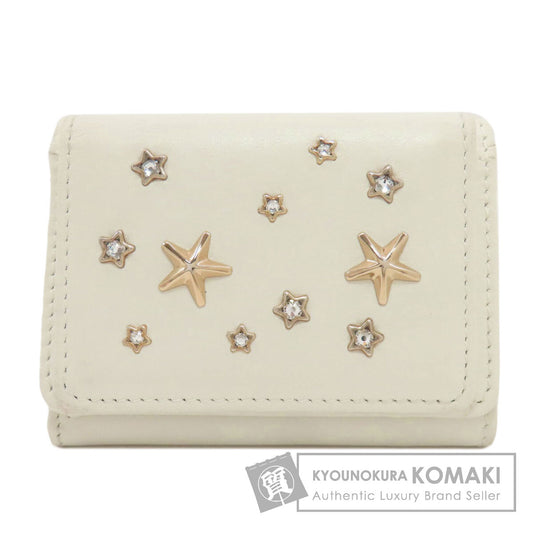 Jimmy Choo Star motif studs Tri-fold wallet (with Coin Pocket) Leather Ladies [Used]