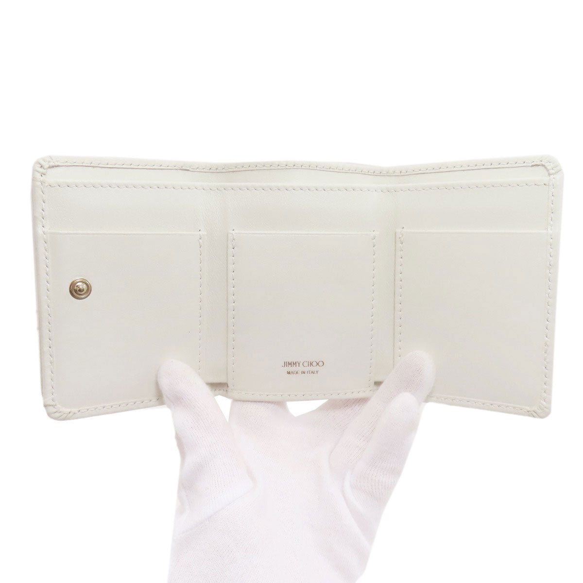 Jimmy Choo Star motif studs Tri-fold wallet (with Coin Pocket) Leather Ladies [Used]