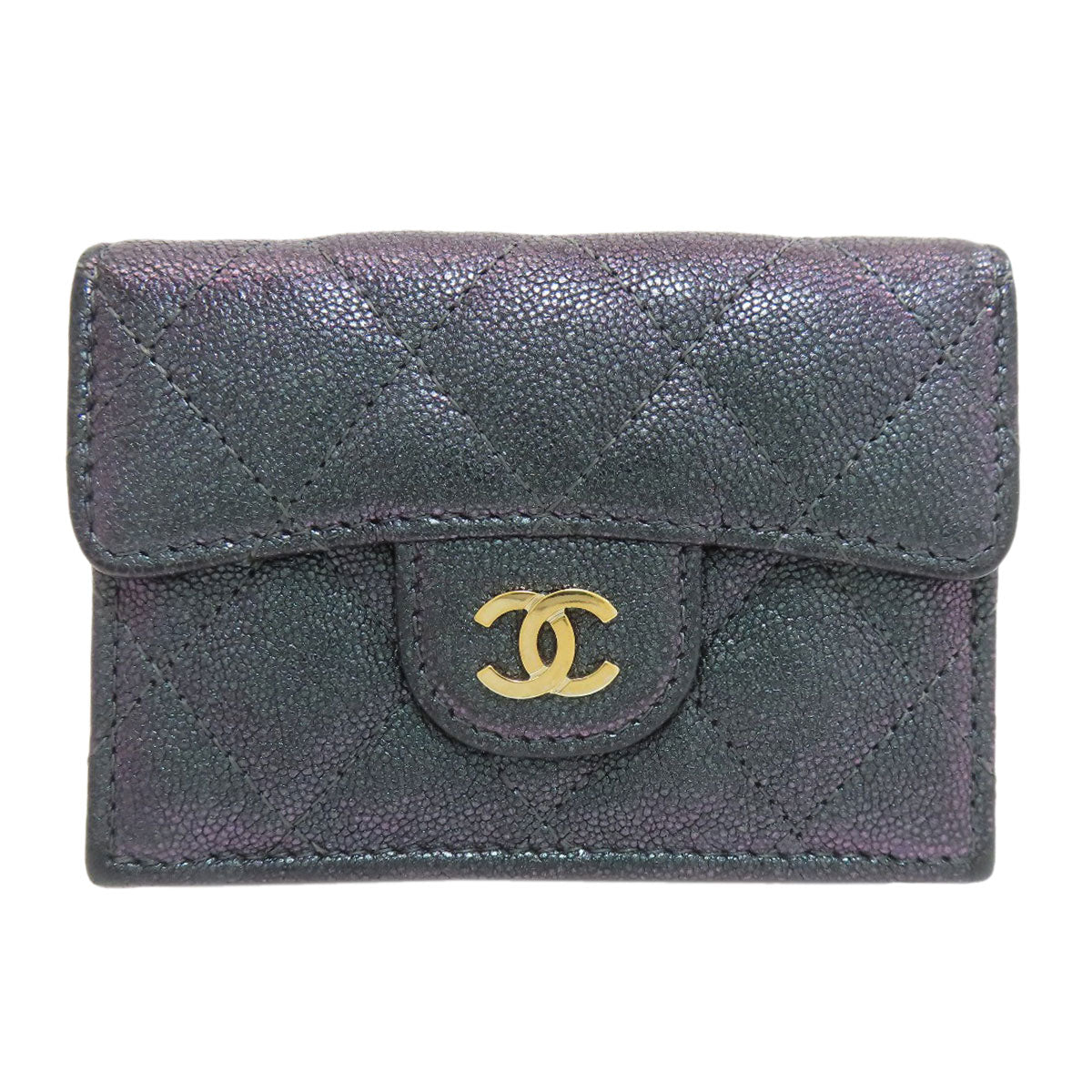CHANEL Matelasse COCO Mark GoldHardware Tri-fold wallet (with Coin Pocket) Calf Ladies [Used]