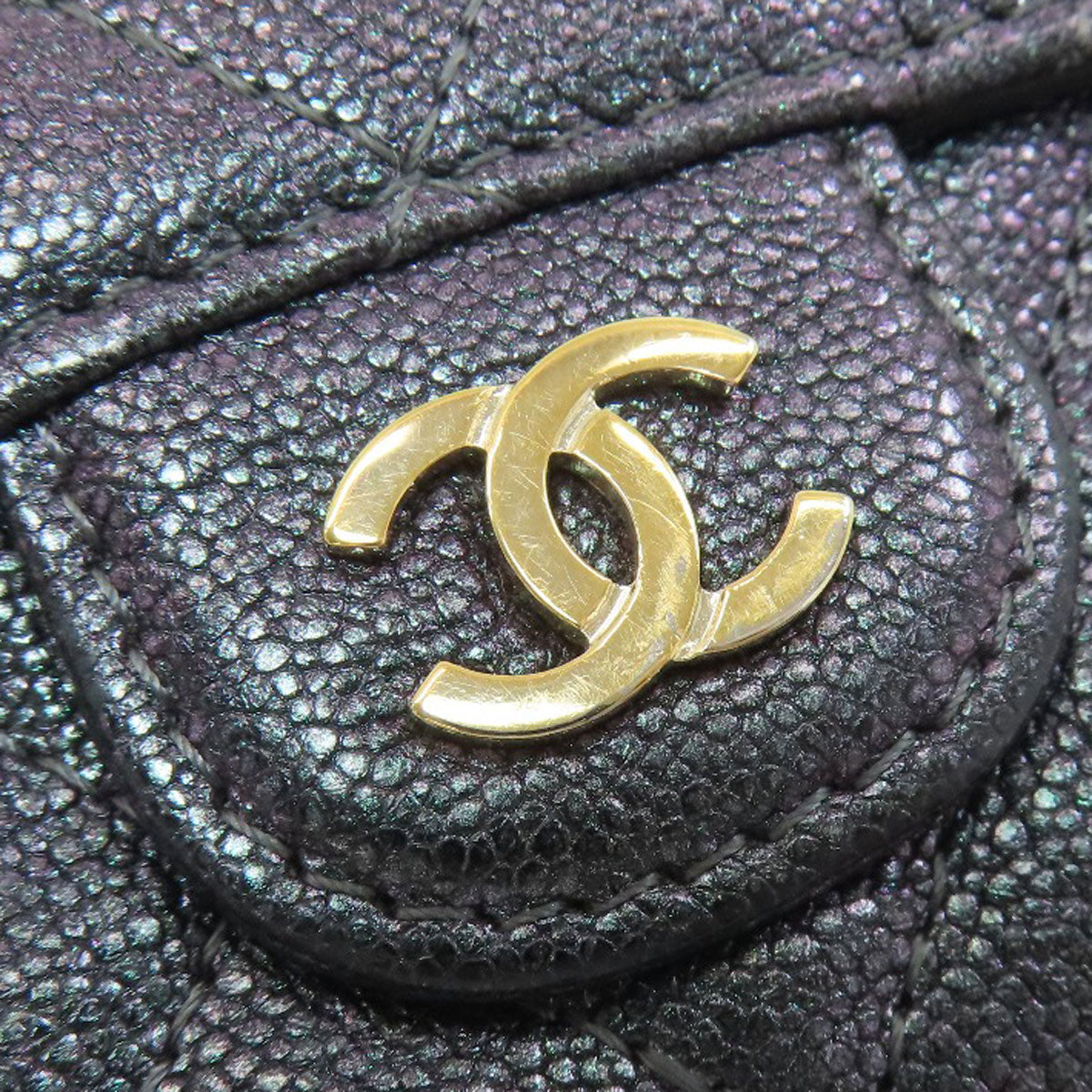 CHANEL Matelasse COCO Mark GoldHardware Tri-fold wallet (with Coin Pocket) Calf Ladies [Used]