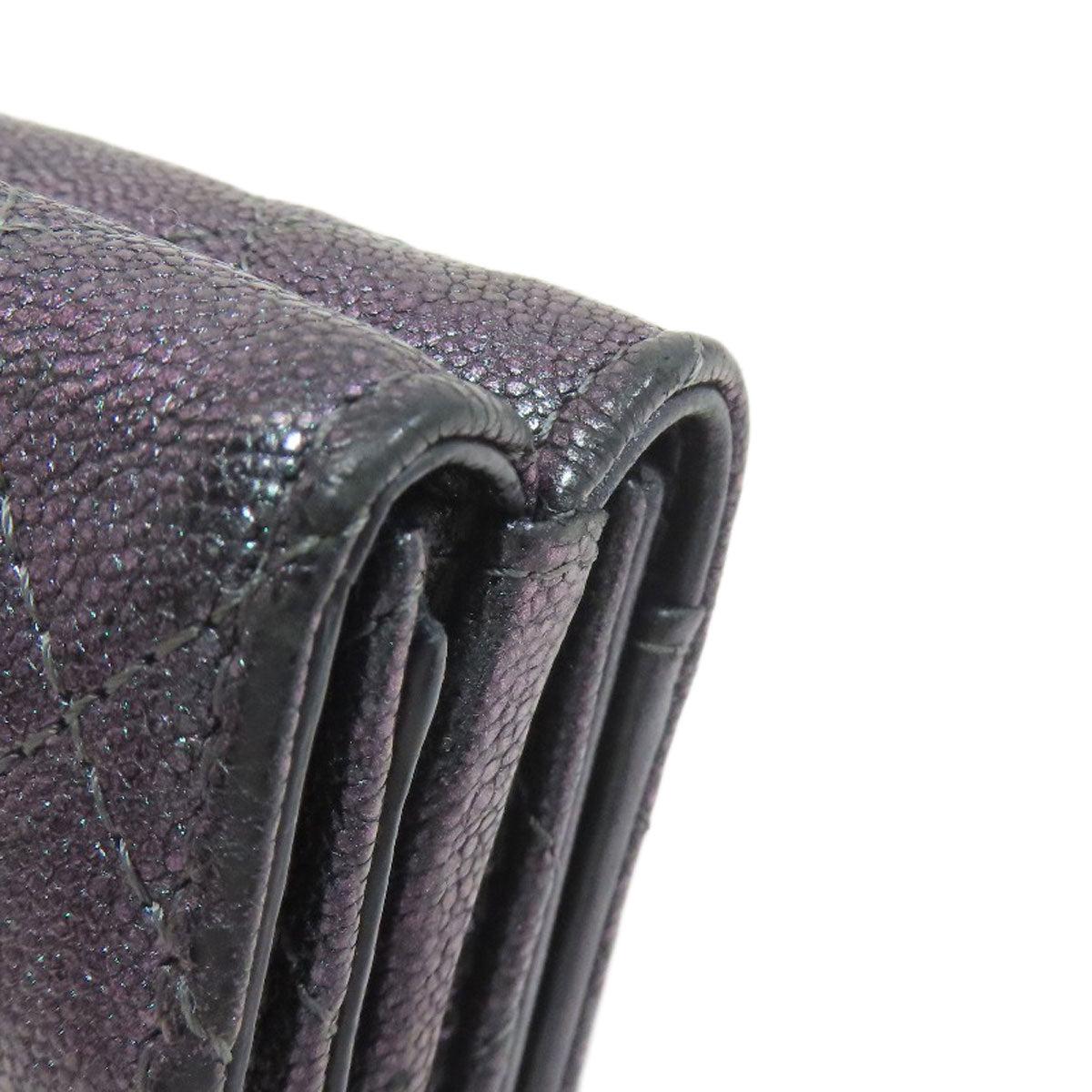 CHANEL Matelasse COCO Mark GoldHardware Tri-fold wallet (with Coin Pocket) Calf Ladies [Used]
