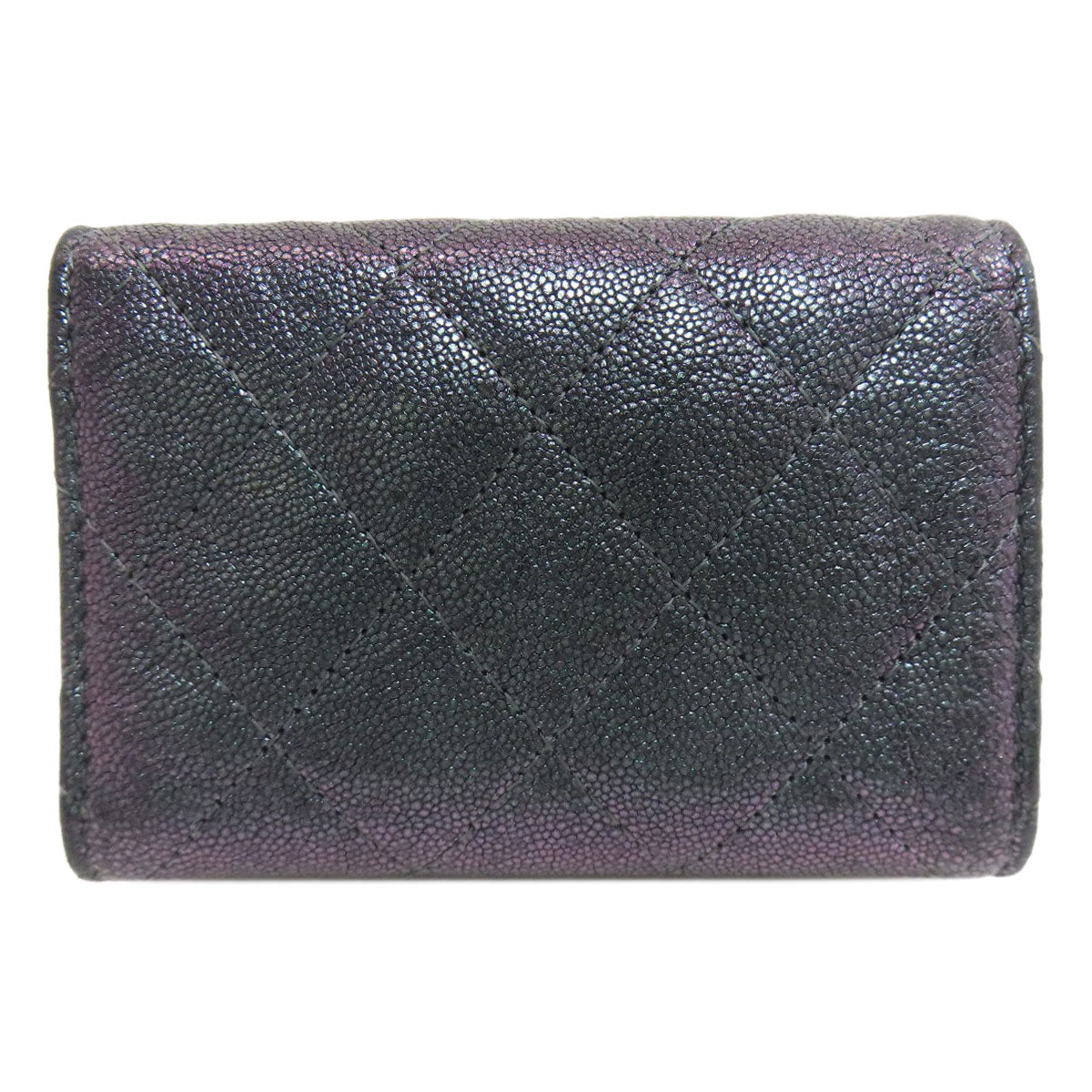 CHANEL Matelasse COCO Mark GoldHardware Tri-fold wallet (with Coin Pocket) Calf Ladies [Used]