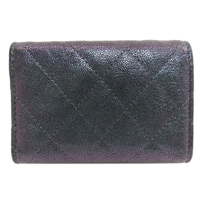 CHANEL Matelasse COCO Mark GoldHardware Tri-fold wallet (with Coin Pocket) Calf Ladies [Used]