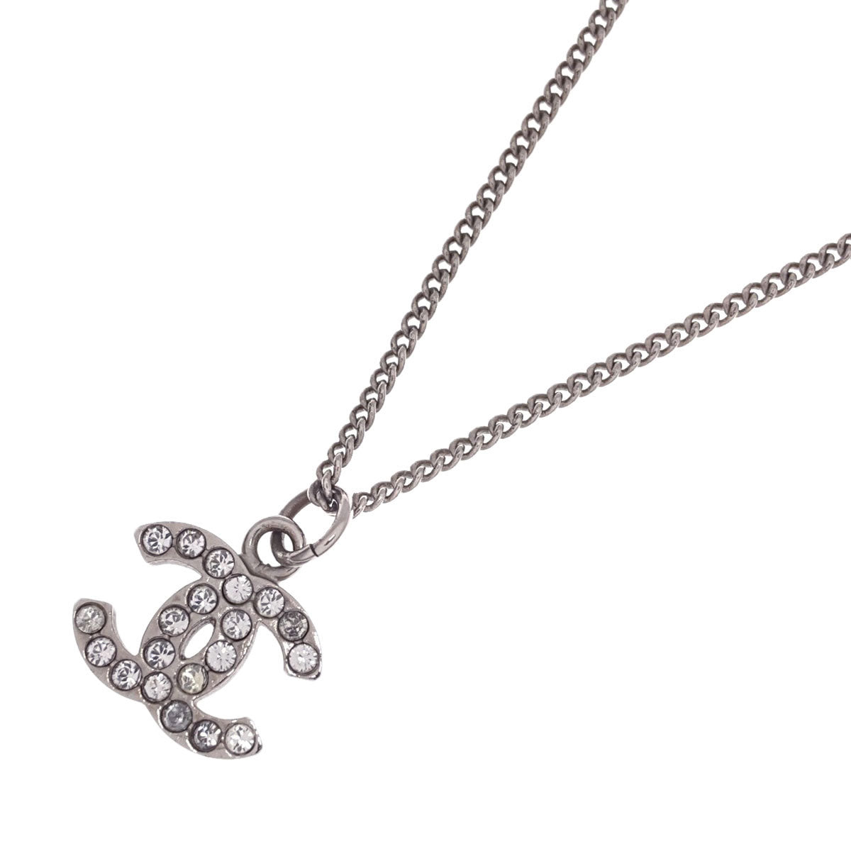 CHANEL COCO Mark rhinestone Necklace Metal Ladies [Used]