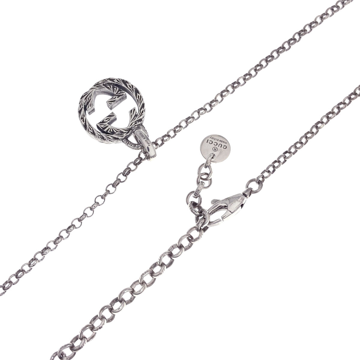 GUCCI Interlocking G Necklace Silver Ladies [Used]