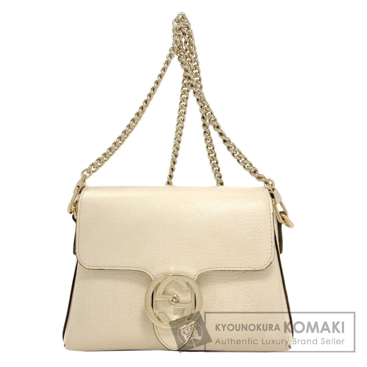 GUCCI 607720 Outlet Interlocking G Chain Shoulder Shoulder Bag Leather Ladies [Used]