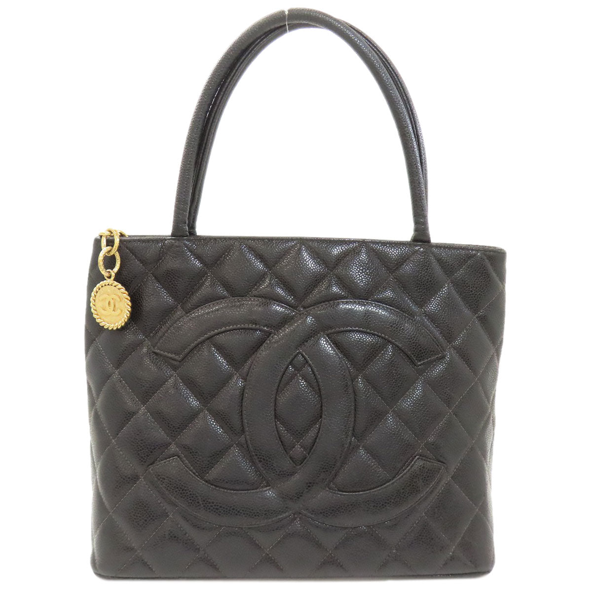 CHANEL Medallion GoldHardware Tote Bag Caviar skin Ladies [Used]