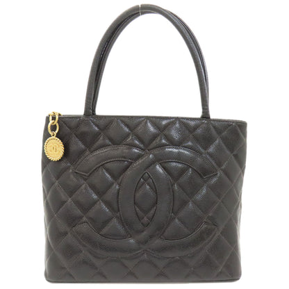 CHANEL Medallion GoldHardware Tote Bag Caviar skin Ladies [Used]