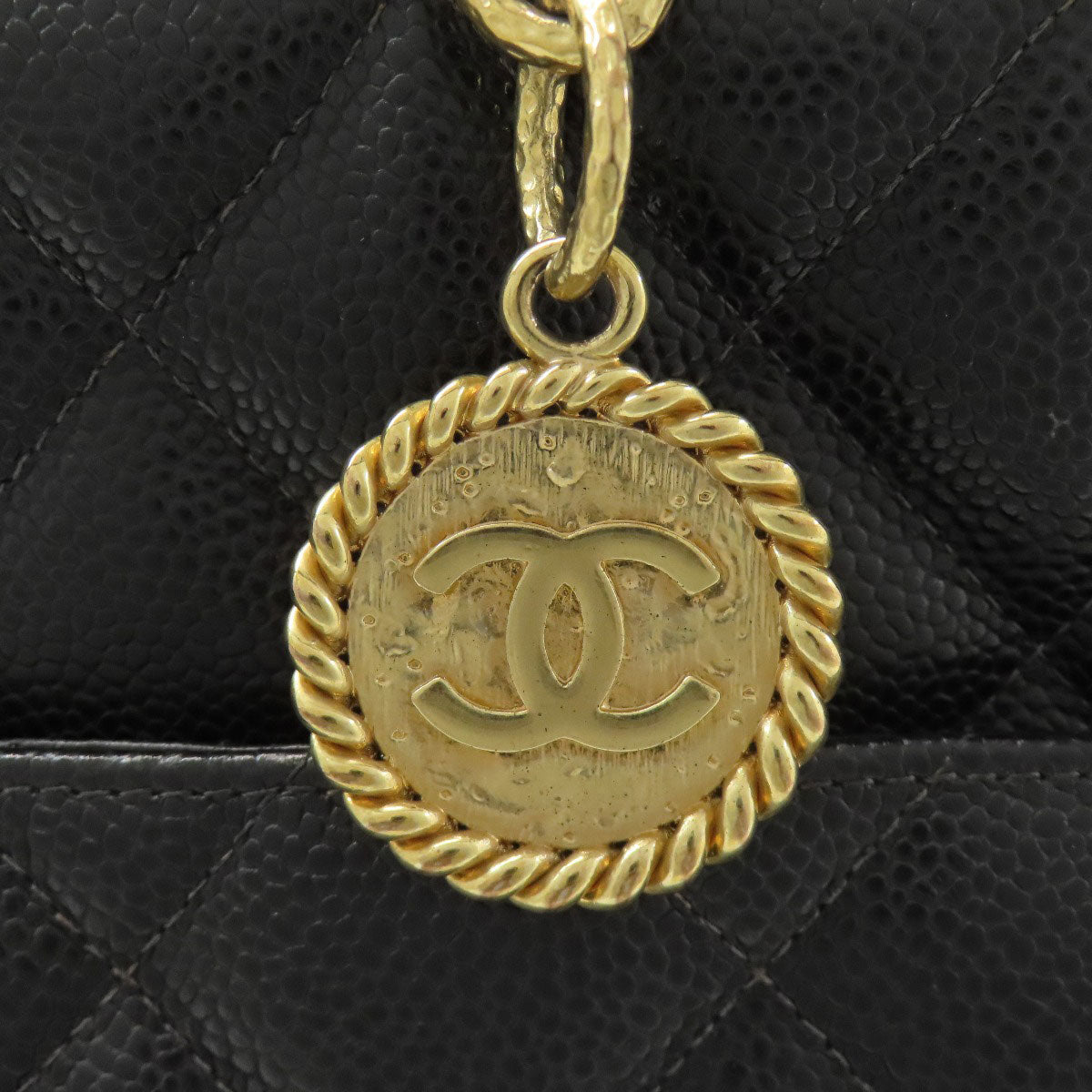 CHANEL Medallion GoldHardware Tote Bag Caviar skin Ladies [Used]