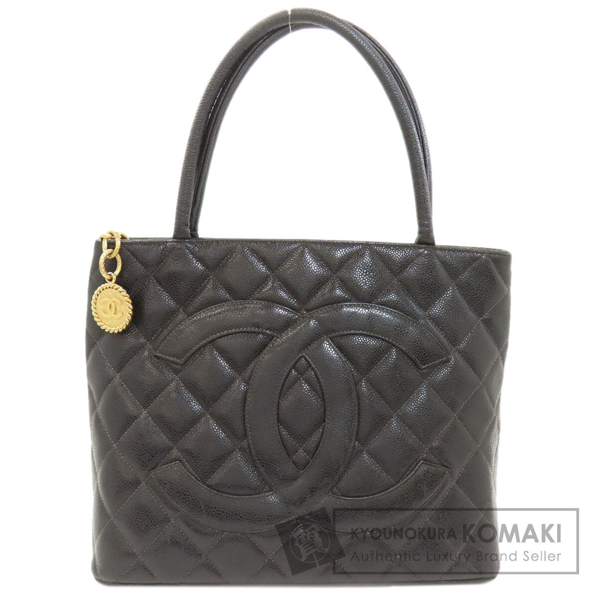 CHANEL Medallion GoldHardware Tote Bag Caviar skin Ladies [Used]