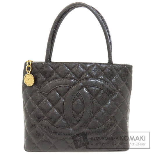 CHANEL Medallion GoldHardware Tote Bag Caviar skin Ladies [Used]