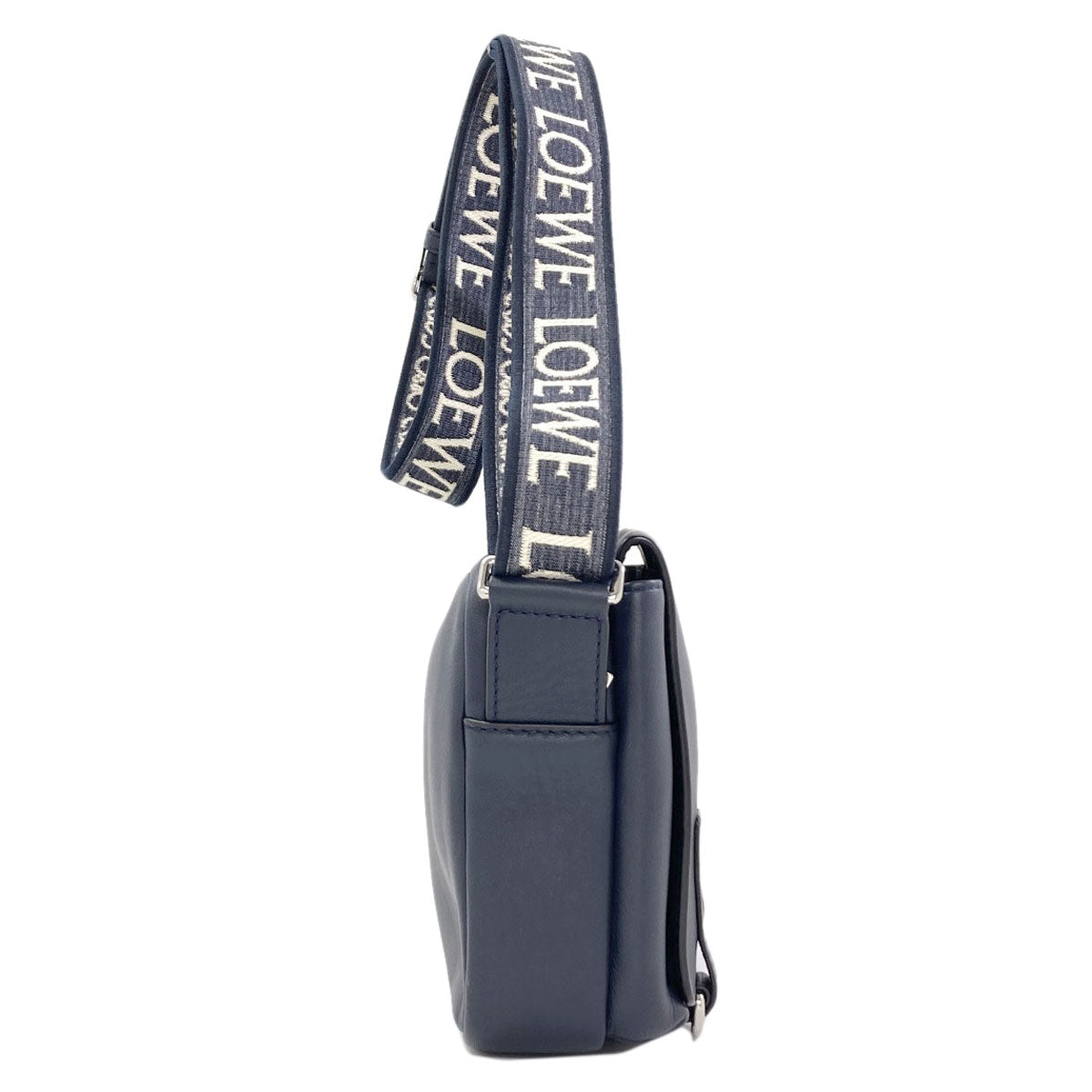 LOEWE Military Messenger Bag XS Anagram Shoulder Bag Calf mens [Used]