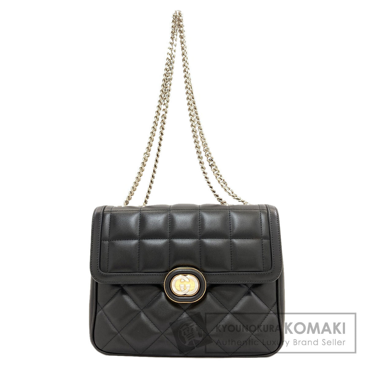 GUCCI 520981 Interlocking G Chain Shoulder Bag Calf Ladies [Used]