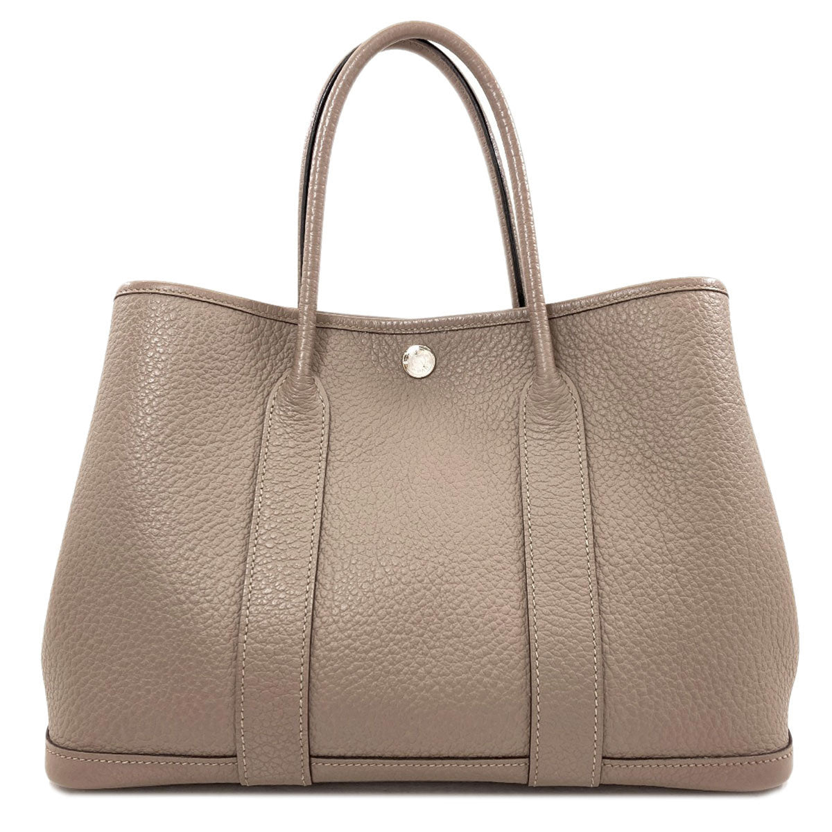 HERMES Garden Party TPM Gri Asphalt SilverHardware Handbag Vache leather country Ladies [Used]