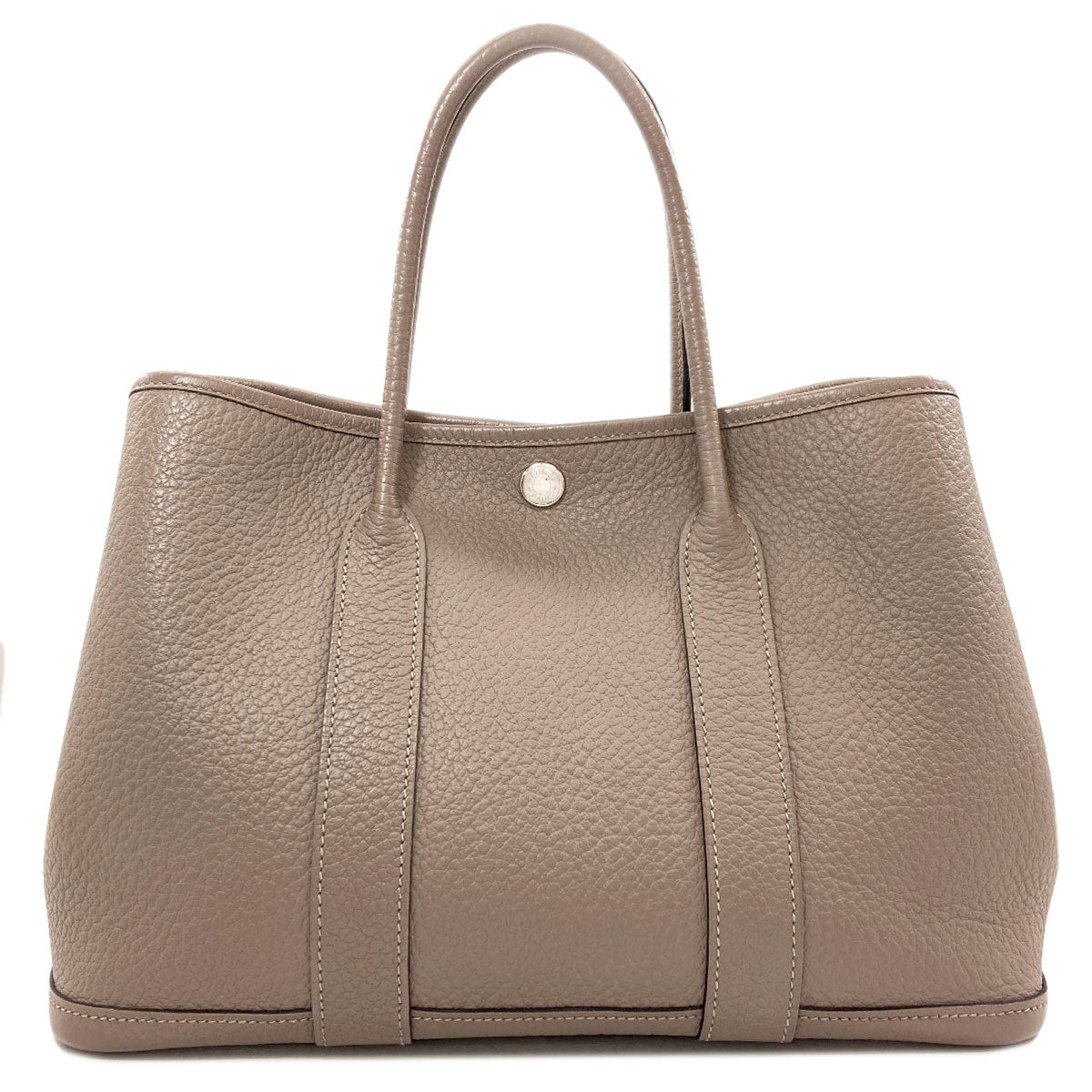 HERMES Garden Party TPM Gri Asphalt SilverHardware Handbag Vache leather country Ladies [Used]