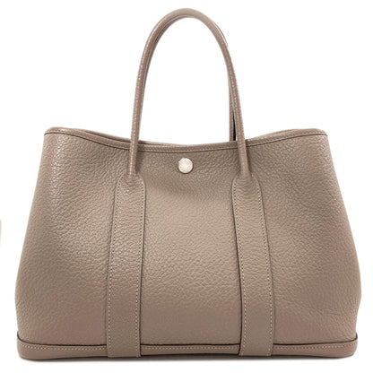 HERMES Garden Party TPM Gri Asphalt SilverHardware Handbag Vache leather country Ladies [Used]